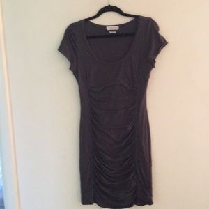 Scoop neck grey Velvet dress
